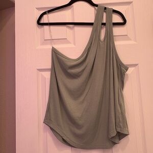 Sage green off the shoulder tank top